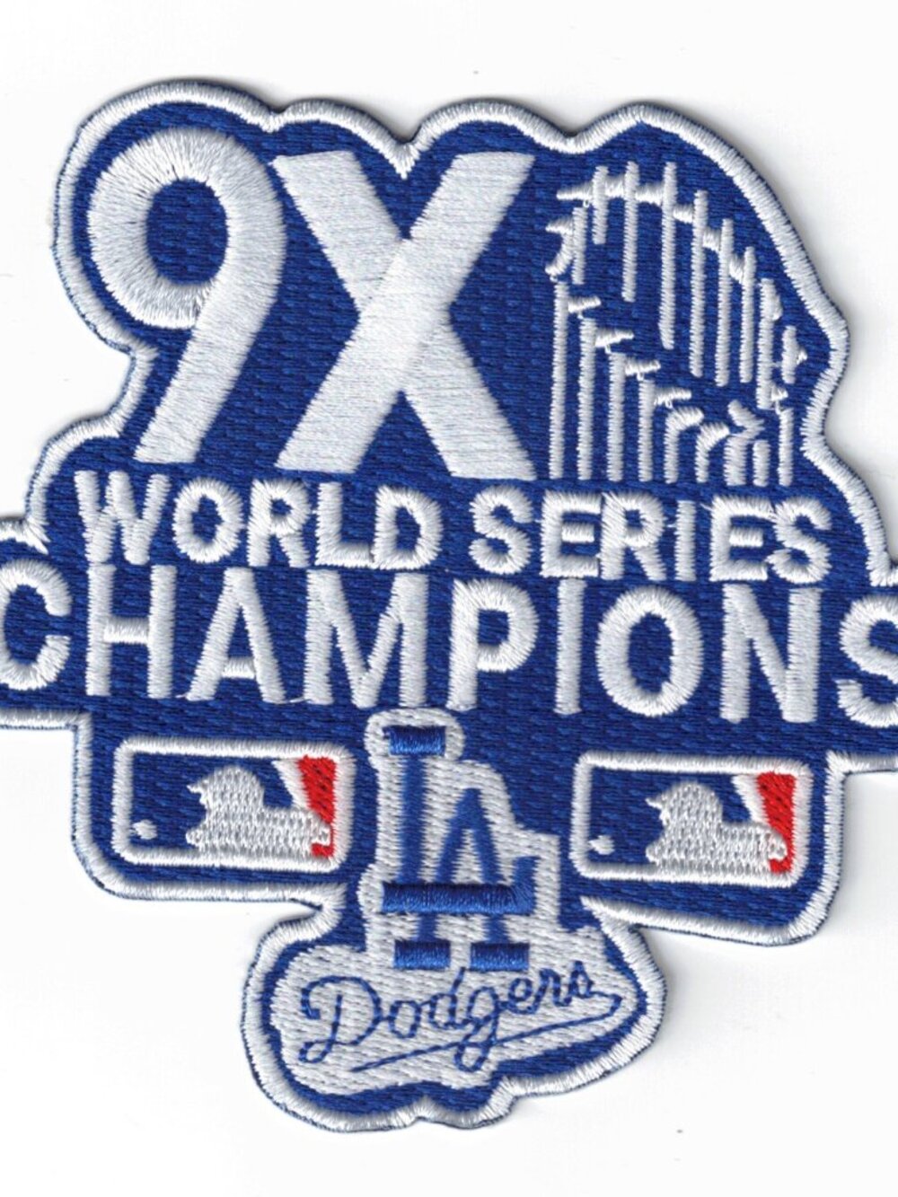 (2) LA Dodgers Back2Back + 9X World Series Champions 4in Embroidered Iron On Pat - Picture 3 of 3